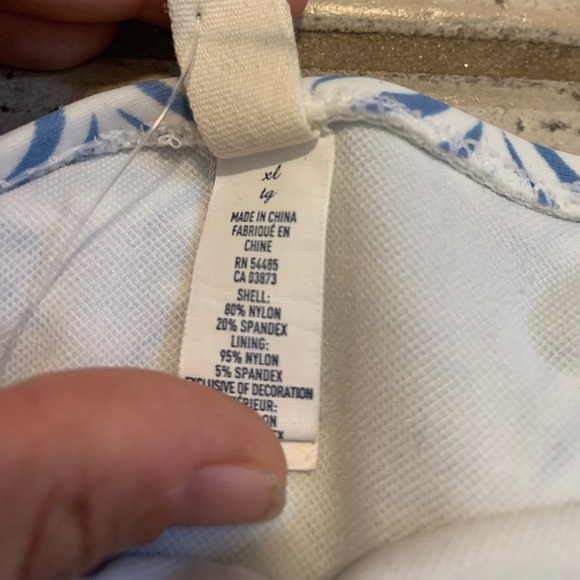 💛 American Eagle Outfitters Blue & White Patterned Tie Side Bikini Bottoms-XL - Picture 5 of 6